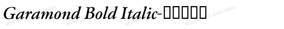 Garamond Bold Italic字体转换